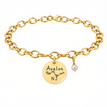 Load image into Gallery viewer, Avalon Beach Tag Charm Bracelet – Hand-Stamped NJ Jewelry