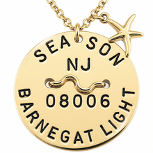 Load image into Gallery viewer, Barnegat Light Beach Tag Necklace – Hand-Stamped NJ Jewelry