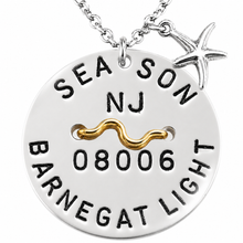 Load image into Gallery viewer, Barnegat Light Beach Tag Necklace – Hand-Stamped NJ Jewelry