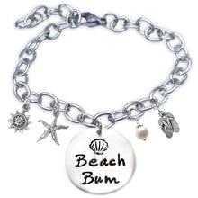 Load image into Gallery viewer, Beach Bum Sandprint Font Bangle