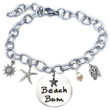 Load image into Gallery viewer, Beach Bum Sandprint Font Bangle