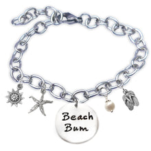 Load image into Gallery viewer, Beach Bum Sandprint Font Bangle