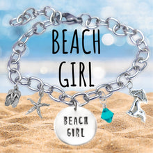 Load image into Gallery viewer, Beach Girl Skinny Caps Font Bangle