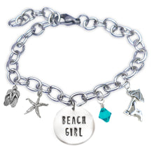 Load image into Gallery viewer, Beach Girl Skinny Caps Font Bangle
