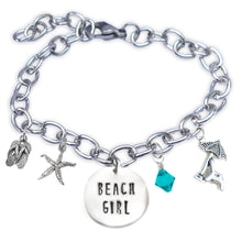 Load image into Gallery viewer, Beach Girl Skinny Caps Font Bangle