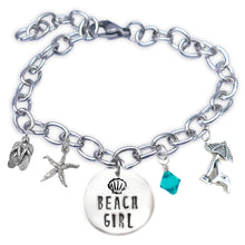 Load image into Gallery viewer, Beach Girl Skinny Caps Font Bangle