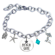 Load image into Gallery viewer, Beach Girl Skinny Caps Font Bangle