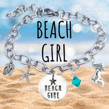 Load image into Gallery viewer, Beach Girl Skinny Caps Font Bangle