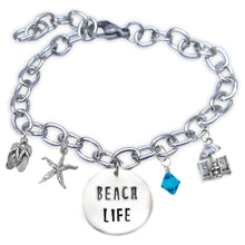 Load image into Gallery viewer, Beach Life Skinny Caps Font Bangle