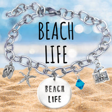 Load image into Gallery viewer, Beach Life Skinny Caps Font Bangle