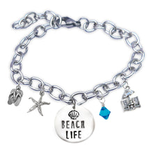 Load image into Gallery viewer, Beach Life Skinny Caps Font Bangle