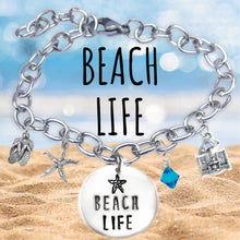 Load image into Gallery viewer, Beach Life Skinny Caps Font Bangle