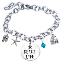 Load image into Gallery viewer, Beach Life Skinny Caps Font Bangle