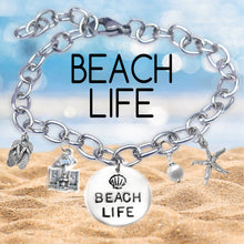Load image into Gallery viewer, Beach Life Block Font Bangle