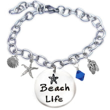 Load image into Gallery viewer, Beach Life Sandprint Font Bangle