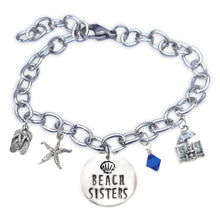 Load image into Gallery viewer, Beach Sisters Skinny Caps Font Bangle