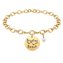 Load image into Gallery viewer, Bradley Beach Tag Charm Bracelet – Hand-Stamped NJ Jewelry