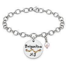 Load image into Gallery viewer, Brigantine Beach Tag Charm Bracelet – Hand-Stamped NJ Jewelry