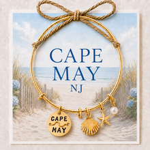 Load image into Gallery viewer, Cape May Expandable Beach Tag Bracelet – Hand-Stamped NJ Jewelry