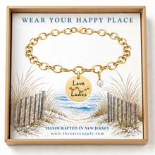Load image into Gallery viewer, Loveladies Beach Tag Charm Bracelet – Hand-Stamped NJ Jewelry