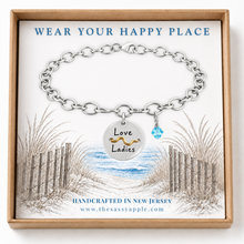 Load image into Gallery viewer, Loveladies Beach Tag Charm Bracelet – Hand-Stamped NJ Jewelry