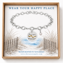Load image into Gallery viewer, Point Pleasant Beach Tag Charm Bracelet – Hand-Stamped NJ Jewelry