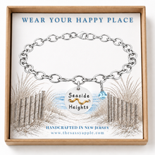 Load image into Gallery viewer, Seaside Heights Beach Tag Charm Bracelet – Hand-Stamped NJ Jewelry