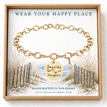 Load image into Gallery viewer, Seaside Heights Beach Tag Charm Bracelet – Hand-Stamped NJ Jewelry