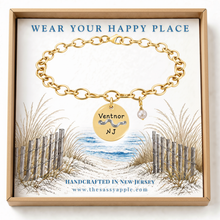 Load image into Gallery viewer, Ventnor Beach Tag Charm Bracelet – Hand-Stamped NJ Jewelry