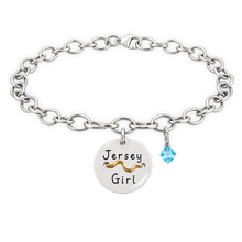 Load image into Gallery viewer, Jersey Girl Beach Tag Charm Bracelet – Hand-Stamped NJ Jewelry