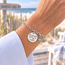 Load image into Gallery viewer, Barnegat Light Beach Tag Charm Bracelet – Hand-Stamped NJ Jewelry