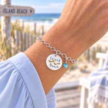 Load image into Gallery viewer, Island Beach Tag Charm Bracelet – Hand-Stamped NJ Jewelry