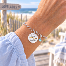 Load image into Gallery viewer, Loveladies Beach Tag Charm Bracelet – Hand-Stamped NJ Jewelry