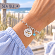 Load image into Gallery viewer, Sea Isle Beach Tag Charm Bracelet – Hand-Stamped NJ Jewelry