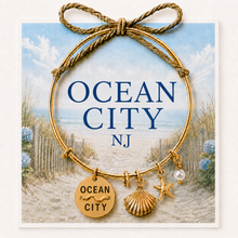 Load image into Gallery viewer, Ocean City Expandable Beach Tag Bracelet – Hand-Stamped NJ Jewelry