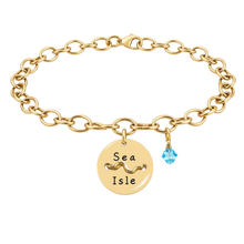 Load image into Gallery viewer, Sea Isle Beach Tag Charm Bracelet – Hand-Stamped NJ Jewelry