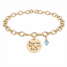 Load image into Gallery viewer, Seaside Park Beach Tag Charm Bracelet – Hand-Stamped NJ Jewelry