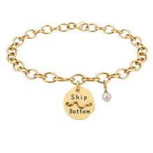 Load image into Gallery viewer, Ship Bottom Beach Tag Charm Bracelet – Hand-Stamped NJ Jewelry