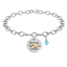 Load image into Gallery viewer, Spring Lake Beach Tag Charm Bracelet – Hand-Stamped NJ Jewelry