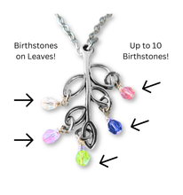 Load image into Gallery viewer, Family Birthstones Tree of Life Necklace