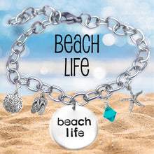 Load image into Gallery viewer, Beach Life Lowercase Font Bangle