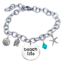 Load image into Gallery viewer, Beach Life Lowercase Font Bangle