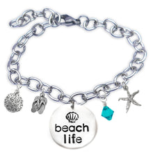 Load image into Gallery viewer, Beach Life Lowercase Font Bangle