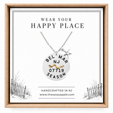 Load image into Gallery viewer, Carded jewelry box with Belmar NJ Beach Tag necklace