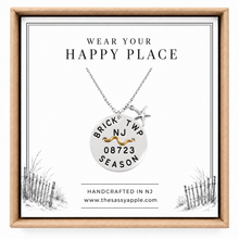 Load image into Gallery viewer, A gift box with Brick Twp NJ beach tag necklace