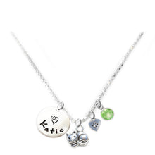 Load image into Gallery viewer, Personalized CUTIE CAT Charm Necklace with Sterling Silver Name