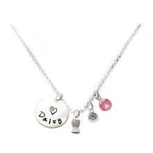 Load image into Gallery viewer, Personalized FISH Charm Necklace with Sterling Silver Name
