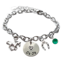 Load image into Gallery viewer, Personalized HORSE Sterling Silver Name Charm Bracelet