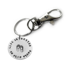 Load image into Gallery viewer, Life is Better Keychain - You choose the phrase!
