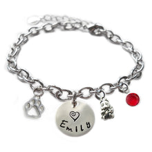 Load image into Gallery viewer, Personalized PANDA BEAR Sterling Silver Name Charm Bracelet